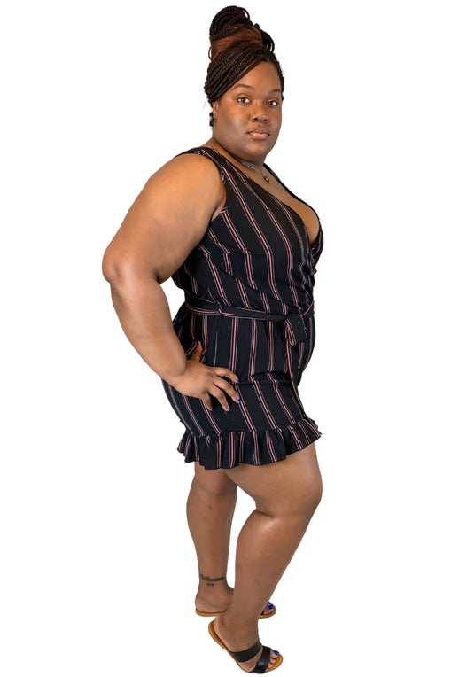 Ruffled Bottom Romper | Plus Size Romper | Black