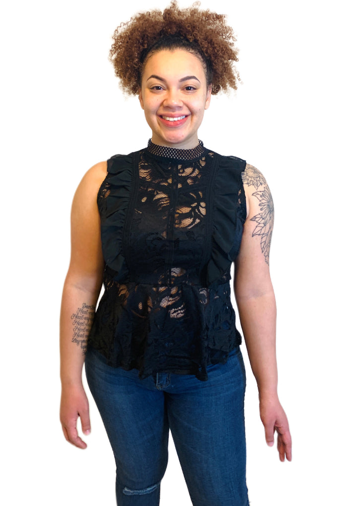 Plus size sheer top