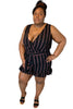 Ruffled Bottom Romper | Plus Size Romper | Black