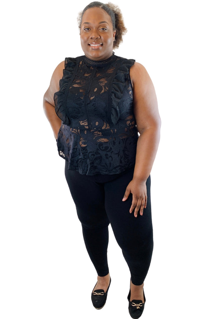 Plus size sheer top