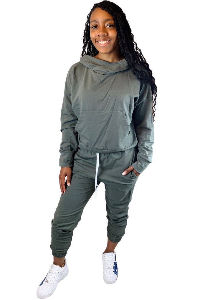 olive jogger set