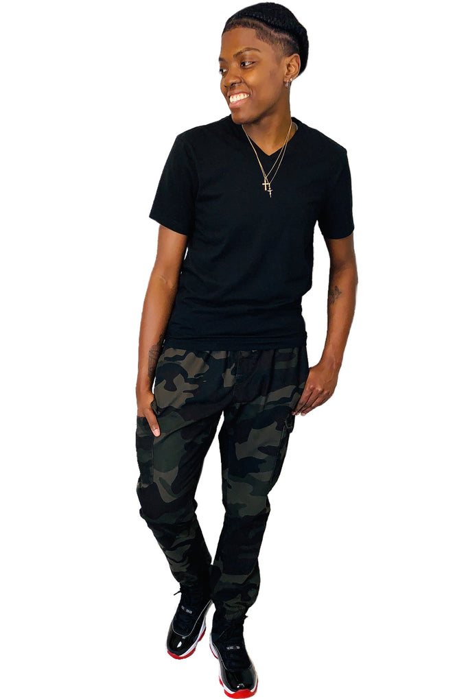 men camo joggers