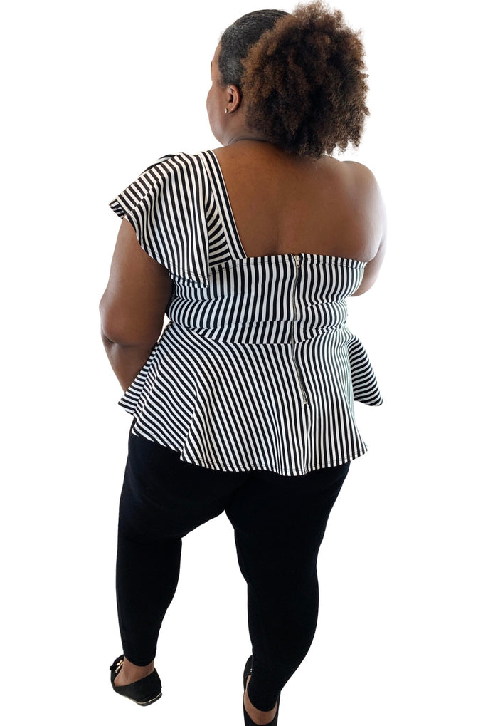 plus size ruffled off the shoulder top 