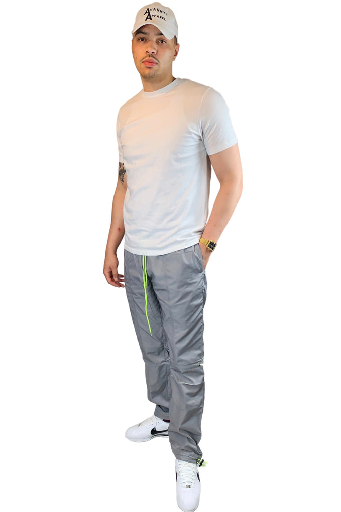 hyper pants, silver track pants