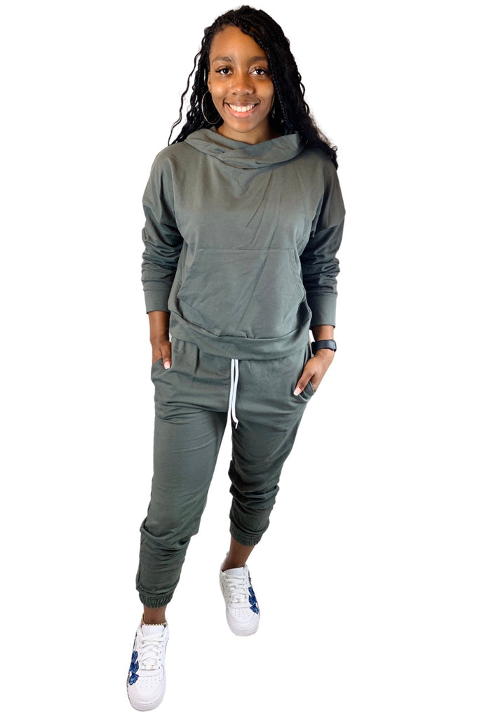 olive jogger set