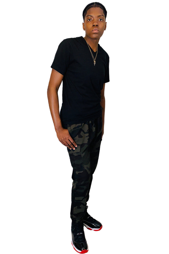 men camo joggers