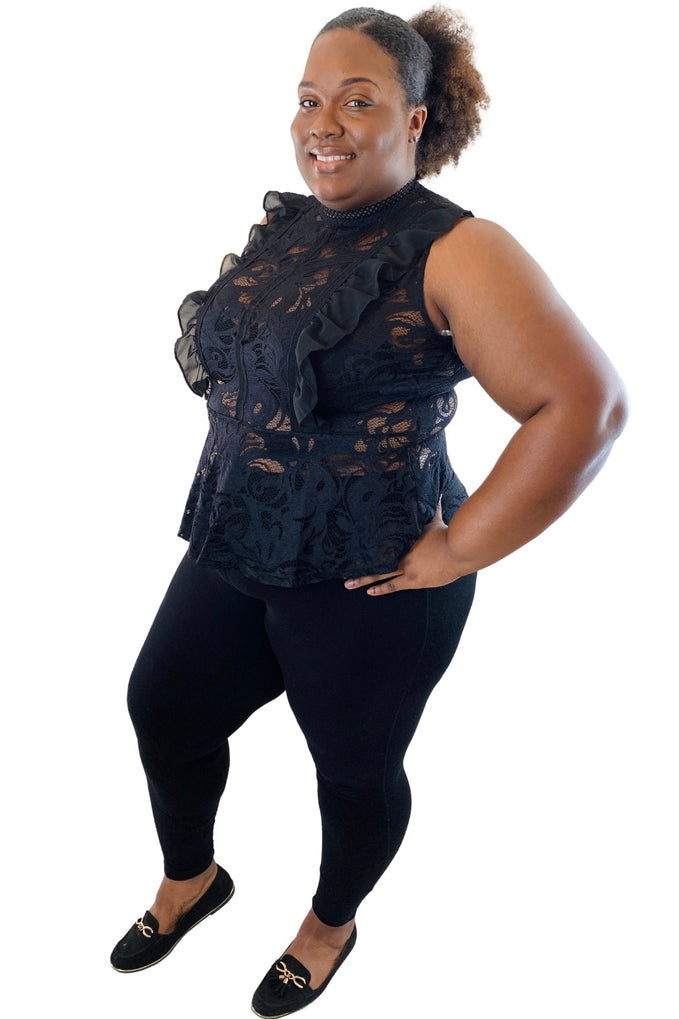 Plus size sheer top