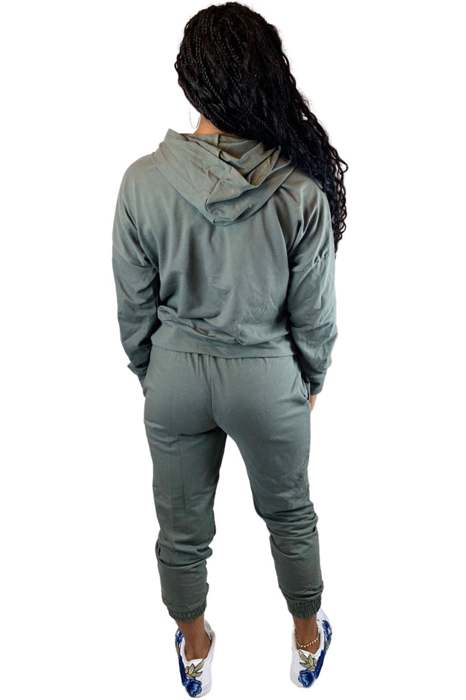 olive jogger set