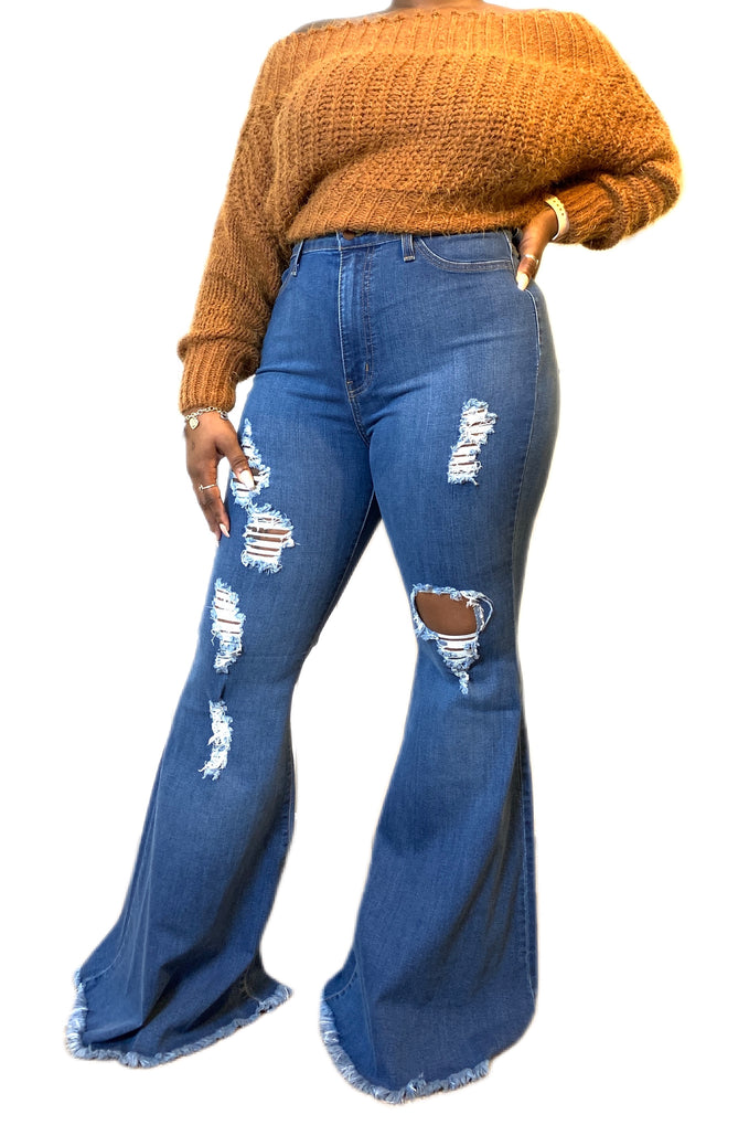 denim bell bottoms 