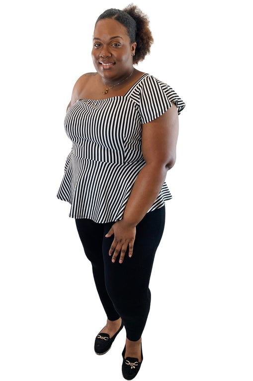 plus size ruffled off the shoulder top 