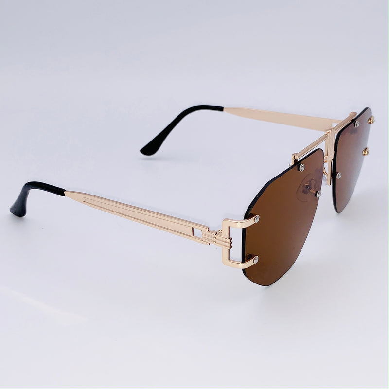 brown and gold sunglasses