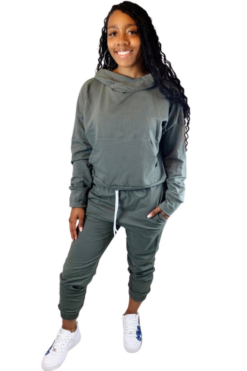 olive jogger set