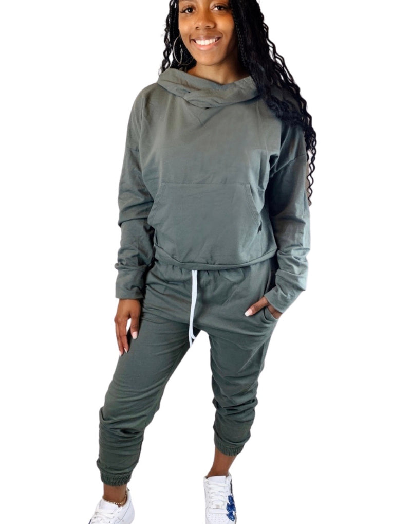 olive jogger set