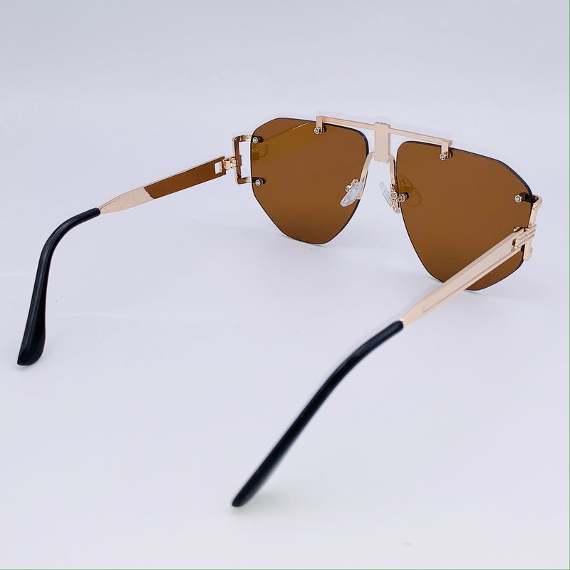 brown and gold sunglasses