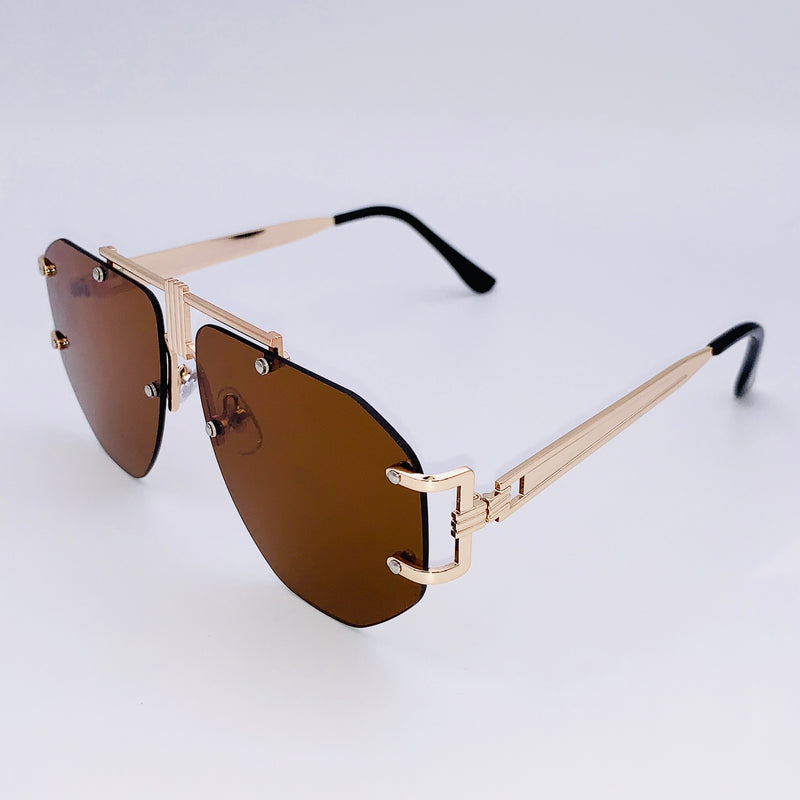 brown and gold sunglasses