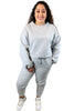 Just Chillin' | Grey | Slightly Cropped Jogger Set | Plus Size