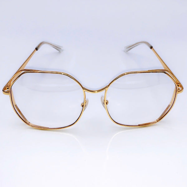 Unisex Clear Frame Sunglasses | Gold