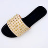 Spike Sandals | White With Gold Spikes