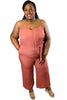 Love My Curves | Pink | Button Front Jumpsuit | Plus Size