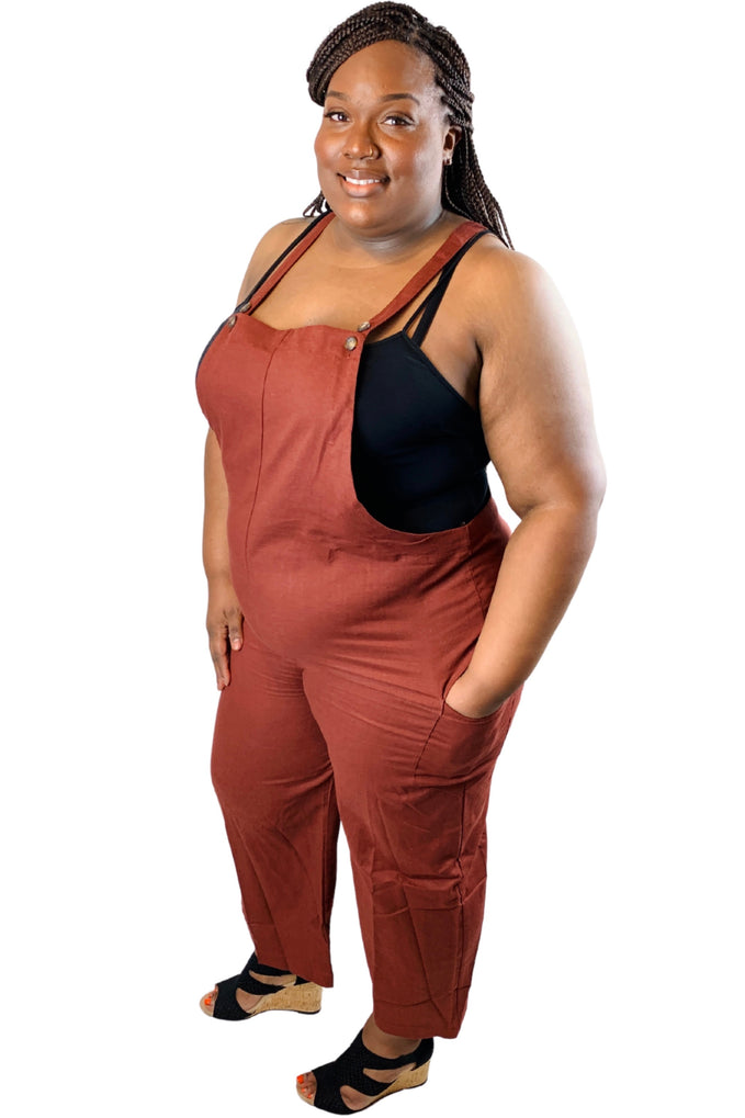 Get Ready | Plus Size Dungarees | Rust Overalls