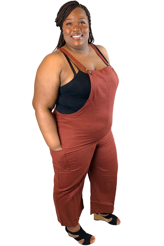 Get Ready | Plus Size Dungarees | Rust Overalls