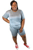 Easy Breezy Biker Short Set | Grey | Curvy-Plus Size