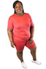 Easy Breezy Biker Short Set | Rust | Curvy-Plus Size