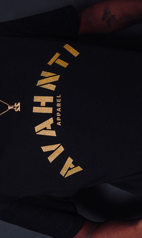 black and gold t shirt