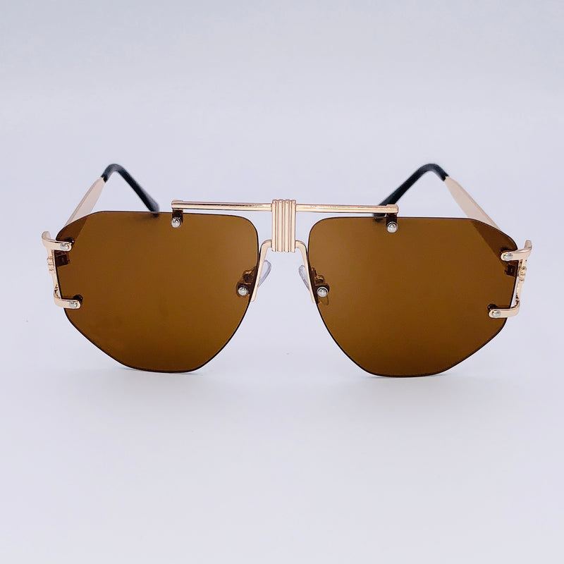 brown and gold sunglasses