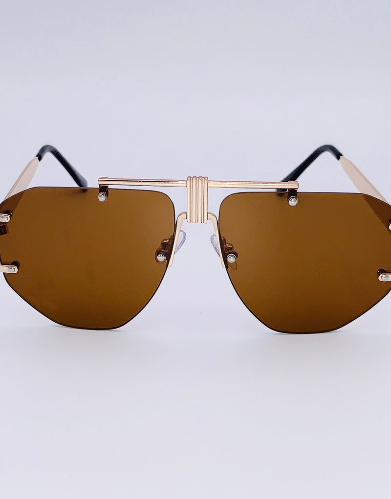 brown and gold sunglasses